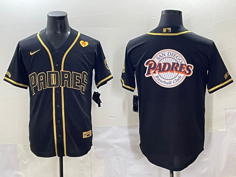 Men 2025 San Diego Padres Blank Black Throwback Nike MLB Jersey 004